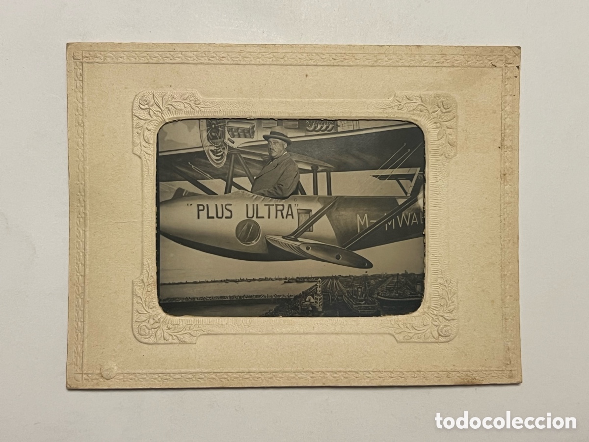 Fotograf&iacute;a antigua: MINUTEROS. El PLUS ULTRA el hidroavi&oacute;n matr&iacute;cula M-MWAL, sobrevolando Buenos Aires (h.1926?)