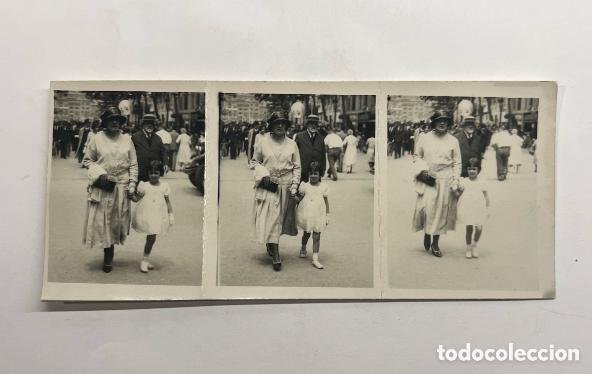 Fotograf&iacute;a antigua: BARCELONA. Minuteros (3) fotograf&iacute;as una Fresca ma&ntilde;ana de Primavera por Plaza de Catalu&ntilde;a (a.1933)