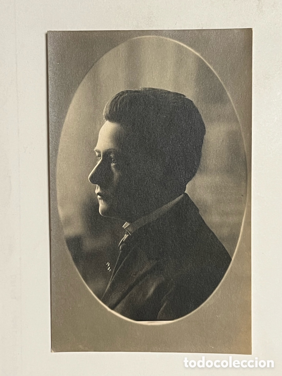 Fotograf&iacute;a antigua: AGUILAS, Murcia.. Matran, fot&oacute;grafo.. Un joven de perfil (a.1922) Medidas: 14 x 9 cm.