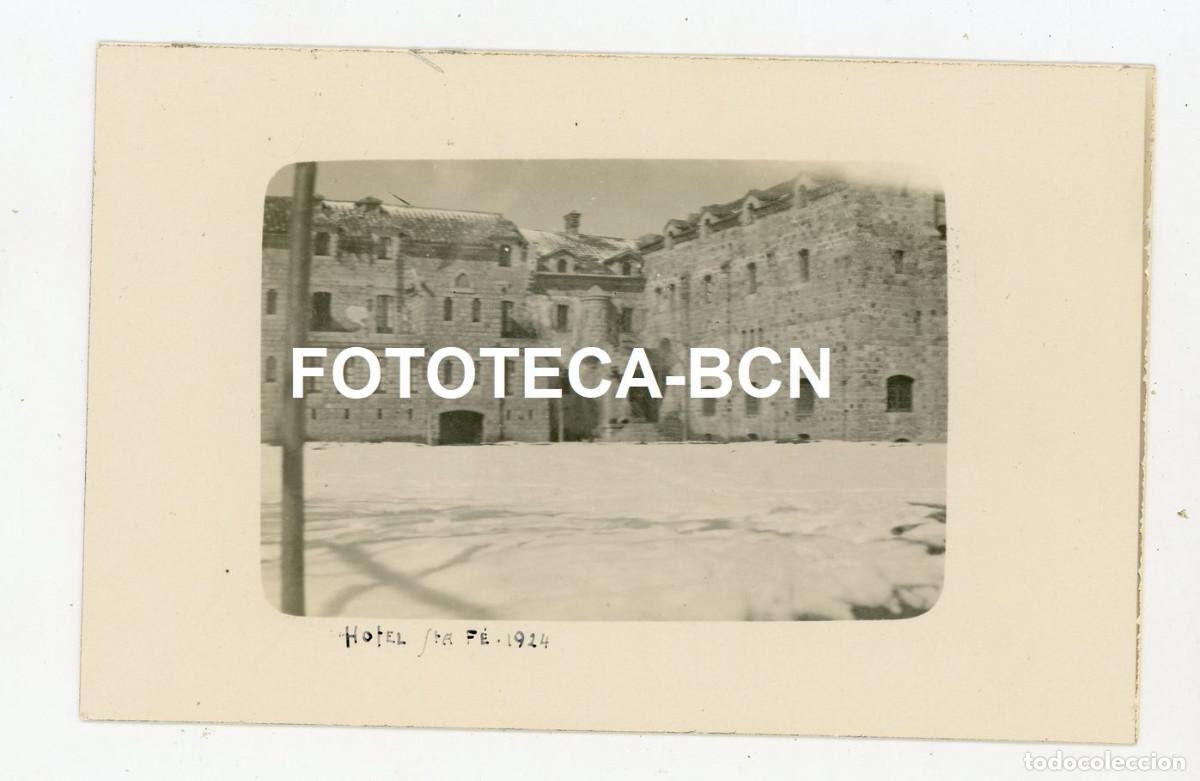Fotograf&iacute;a antigua: POSTAL FOTOGRAFICA HOTEL SANTA FE DEL MONTSENY NEVADO A&Ntilde;O 1924