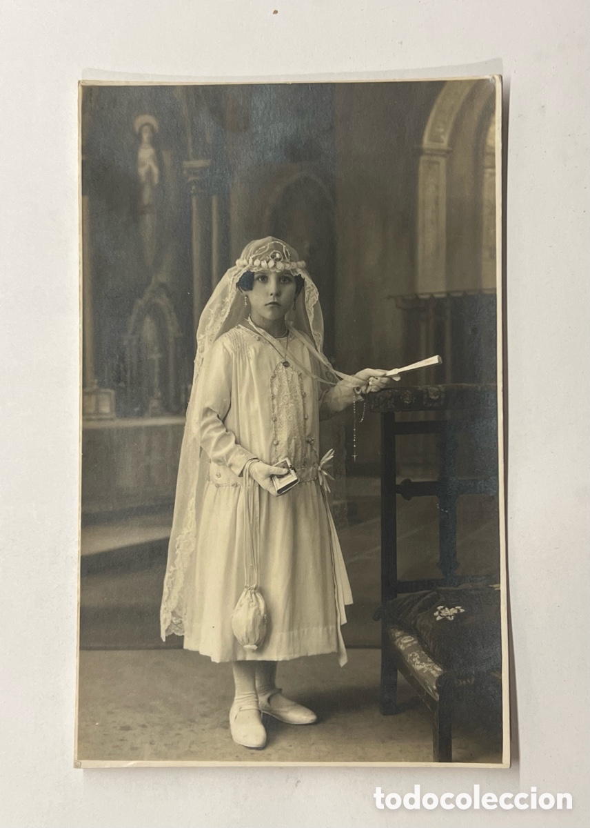 Fotograf&iacute;a antigua: SAGUNTO, Montoro, fot&oacute;grafo.. Calle de los Aliados.. Retrato Primera Comuni&oacute;n (h.1910?)