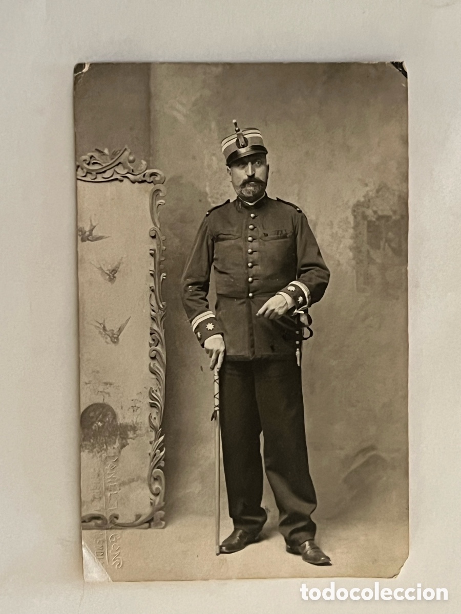 Fotograf&iacute;a antigua: COMANDANTE MILITAR EMPU&Ntilde;ANDO UN SABLE.. &Eacute;poca Alfonsina. Finales Siglo XIX, fotograf&iacute;a
