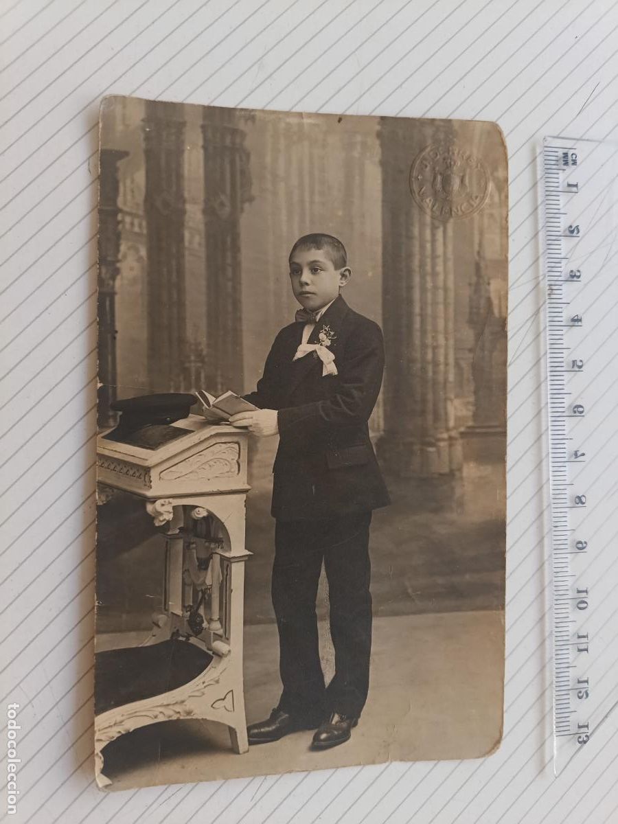 Fotograf&iacute;a antigua: Derrey fot&oacute;grafo. Primera Comuni&oacute;n