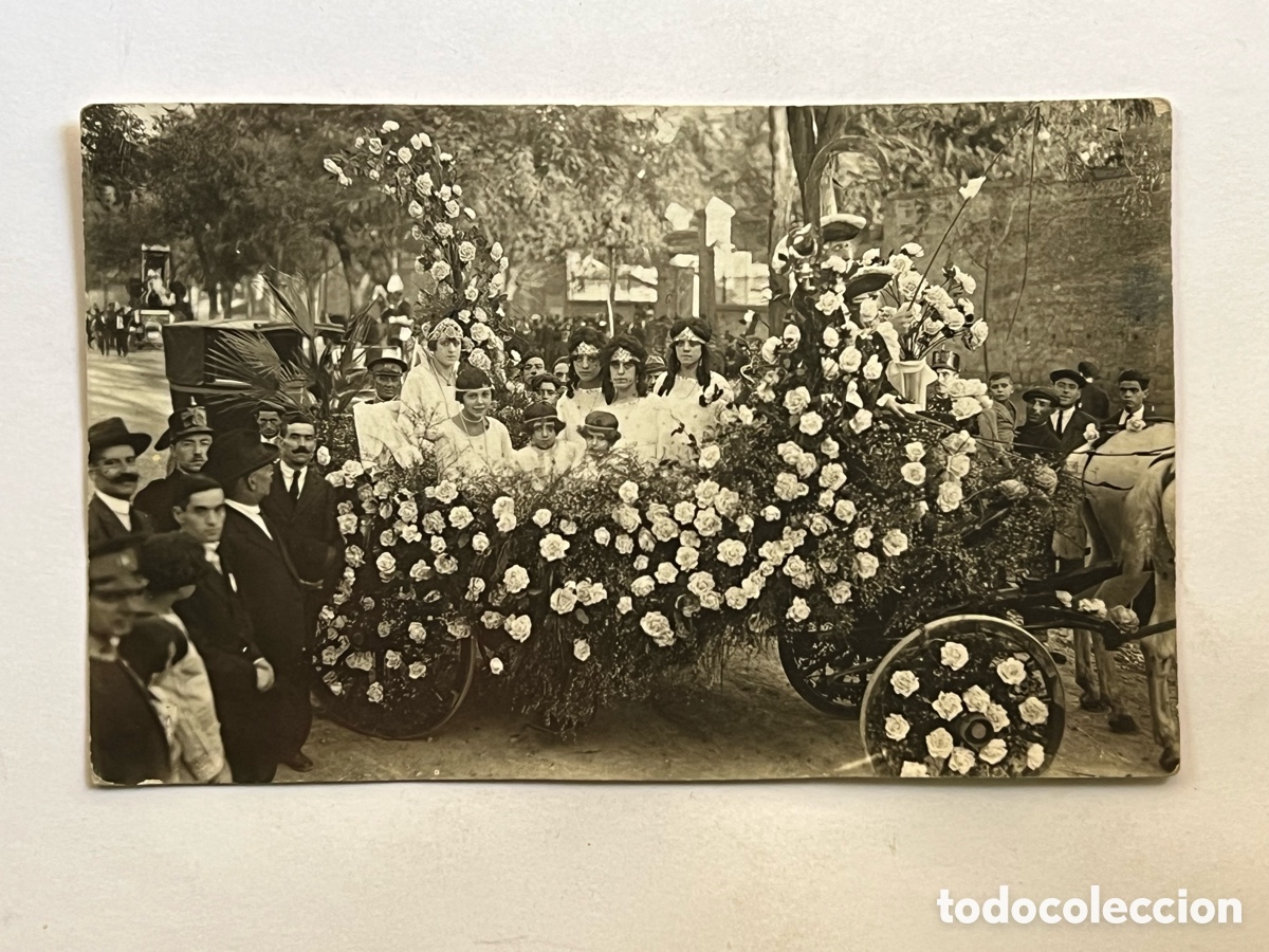 Fotograf&iacute;a antigua: ZARAGOZA. Batalla de Flores&hellip; Foto Palacio, Zaragoza (h.1900?) Med&iacute;das: 14 x 9 cm