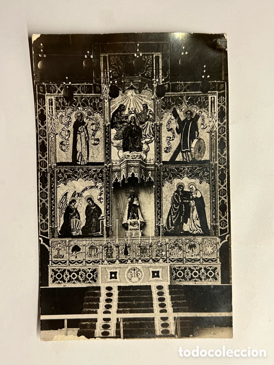 Fotograf&iacute;a antigua: VALENCIA Retablo de flores instalado en la fachada del templo de nuestra Patrona (a.1931)