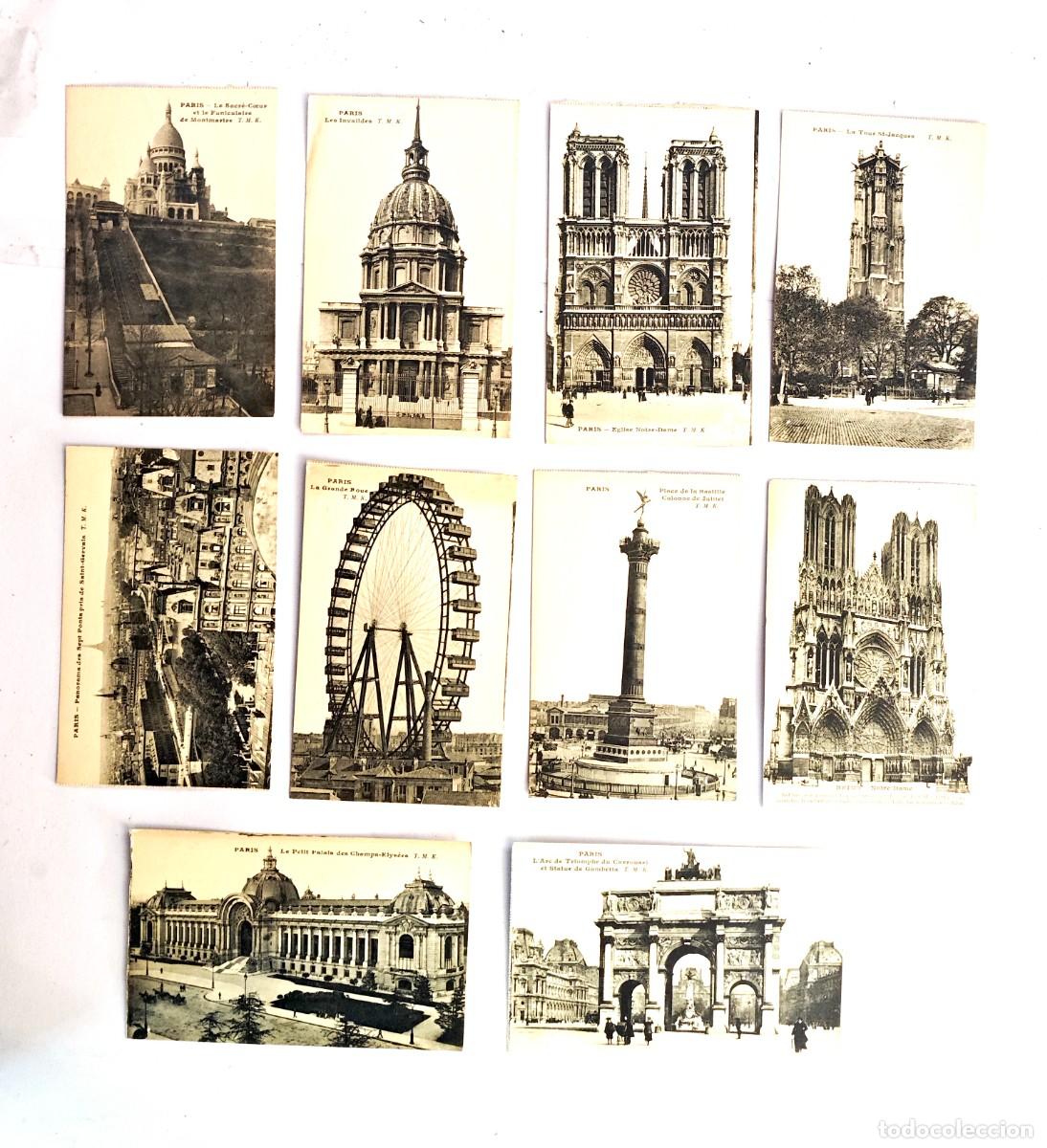 Fotograf&iacute;a antigua: Extraordinario Lote de 10 Postales T.M.K. de Par&iacute;s Belle &Eacute;poque (1900-1910) &ndash; Notre-Dame, Sacr&eacute;-C&oelig;ur