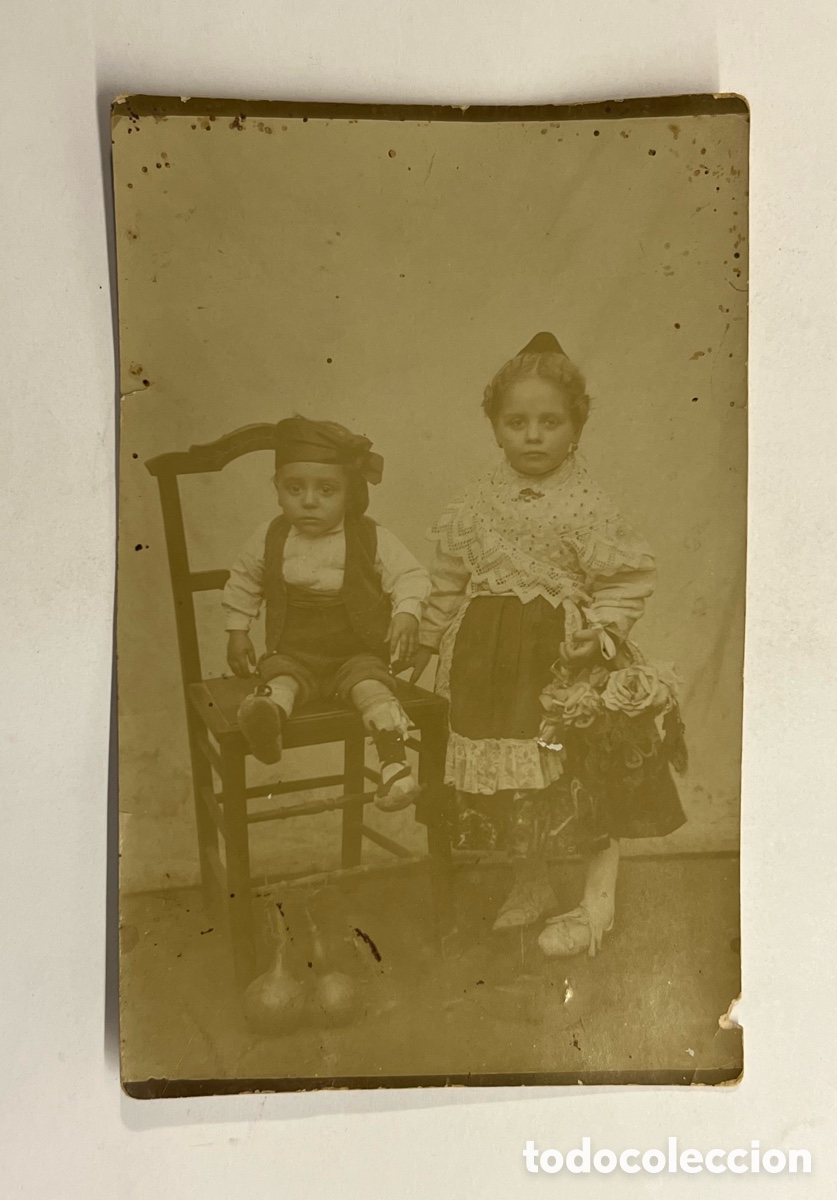 Antique Photography: FALLERAS.. Fotograf&iacute;a antigua. Ni&ntilde;os vestidos de falleros.. SUECA.. ? (h.1910?) Med&iacute;das: 8,5 x 13,5