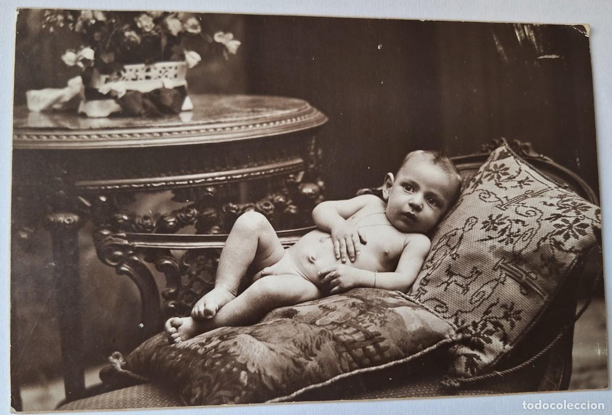 Fotograf&iacute;a antigua: FOTO POSTAL MUY ANTIGUA MODERNISTA (15X10) - MAS DE 100 A&Ntilde;OS - FOTOGRAFIA R0VIRA- NI&Ntilde;O DESNUDO