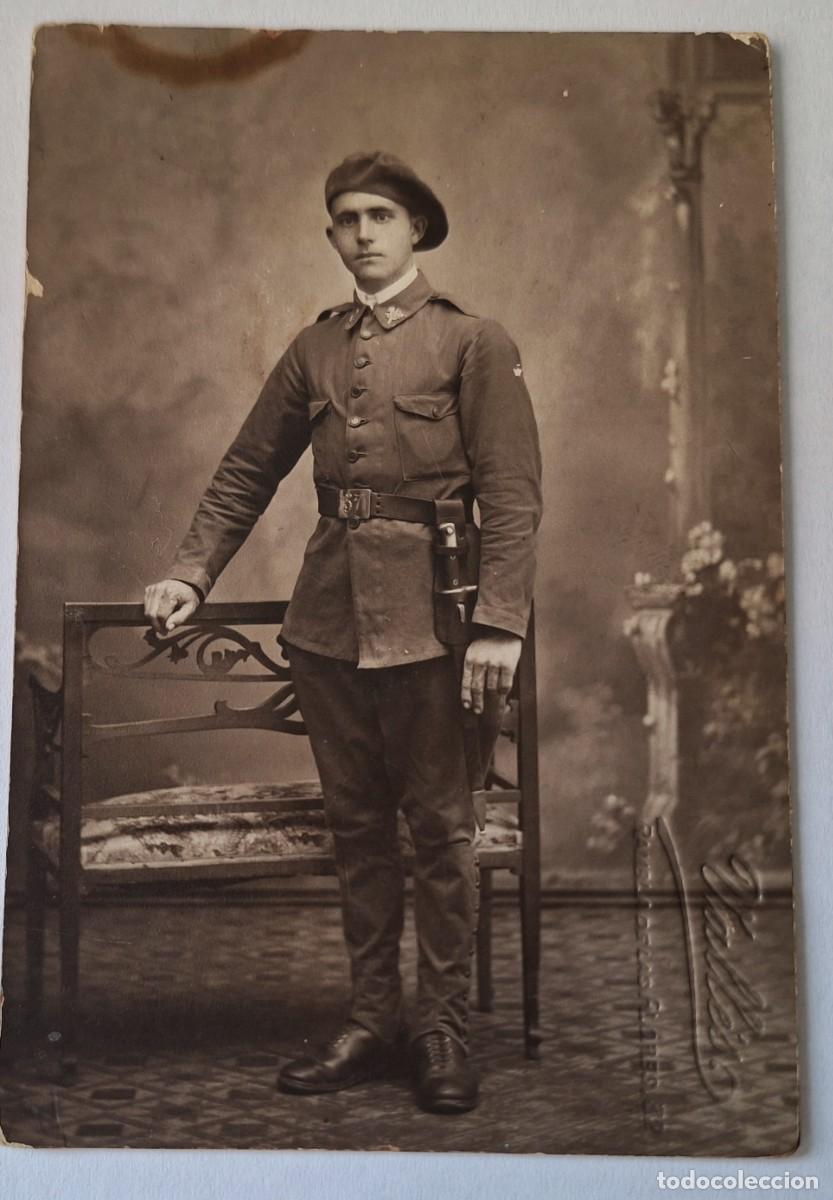 Fotograf&iacute;a antigua: FOTO POSTAL MUY ANTIGUA MODERNISTA (14X9) - MAS DE 100 A&Ntilde;OS - FOTOGRAFIA VALLES - CADETE INFANTERIA