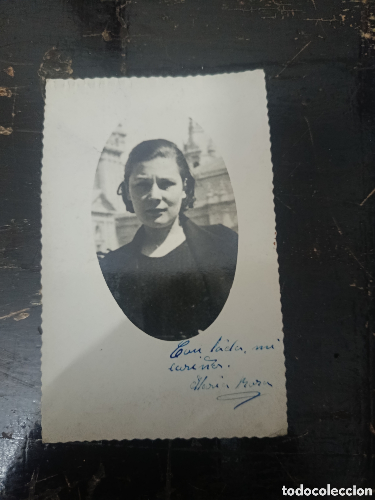 Fotograf&iacute;a antigua: Foto dedicada con todo el cari&ntilde;o mujer