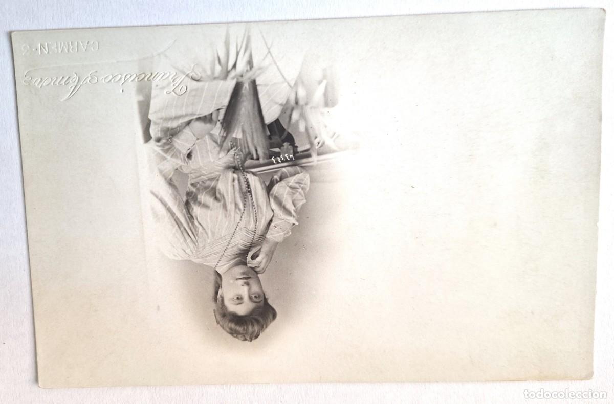 Fotograf&iacute;a antigua: FOTO POSTAL MUY ANTIGUA MODERNISTA (13 X 9) - MAS DE 100 A&Ntilde;OS - SE&Ntilde;ORA - IMPRESA AL REVES
