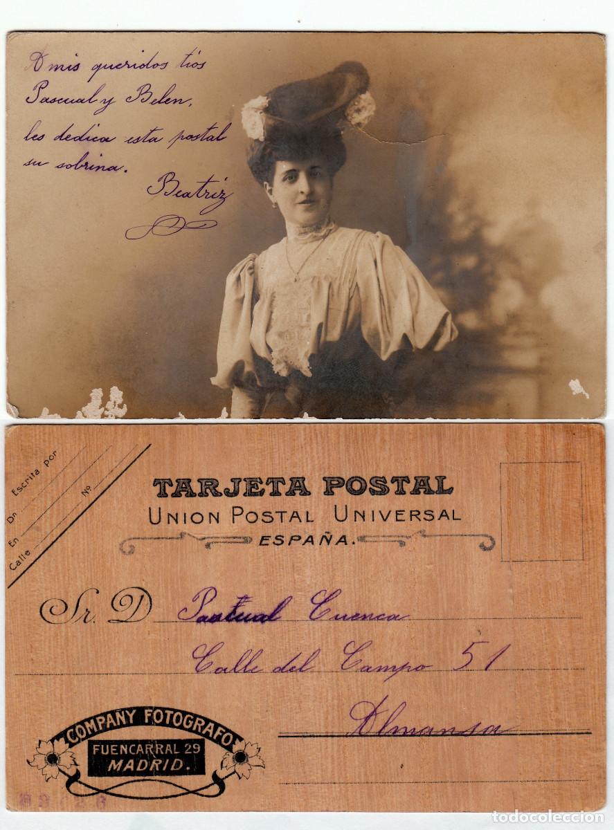 Fotograf&iacute;a antigua: Company, Fuencarral 29, Madrid. Dama burguesa. A&ntilde;os 1900-10 rc