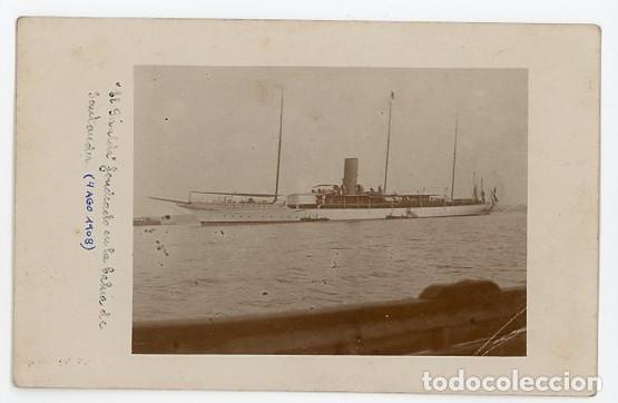 Fotograf&iacute;a antigua: SANTANDER. CANTABRIA. EL YATE REAL EL GIRALDA. 1908. ALFONSO XIII. ORIGINAL