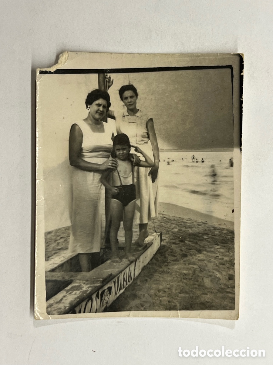 Fotograf&iacute;a antigua: MINUTEROS Y EL MAR.. Fot&oacute;grafos de calle.. Postguerra ciivil espa&ntilde;ola.. FOTOCOL (h.1945?)