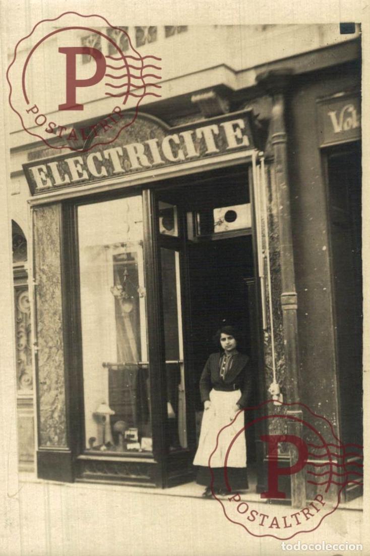 Photographie ancienne: FRANCIA. FRANCE. RPPC. SHOPFRONT. MAGASINE. FACHADA. ELECTRICITE. ELECTRICIDAD