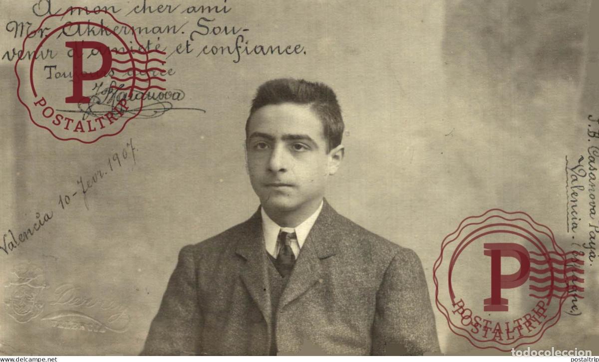 Photographie ancienne: TARJETA POSTAL. FOTOGRAFICA..J.DERREY. VALENCIA. 1907