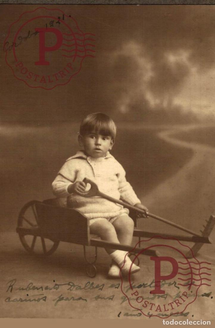 Fotograf&iacute;a antigua: CORDOBA. TARJETA POSTAL FOTOGRAFICA. NI&Ntilde;O. JUGUETES. 1921
