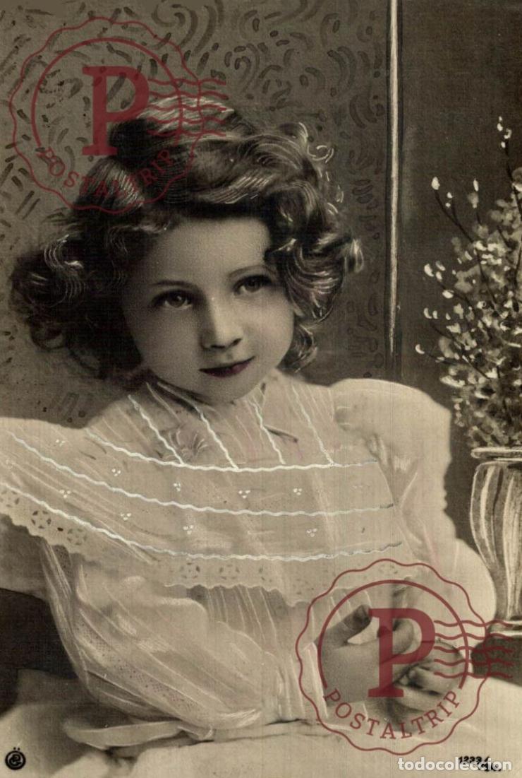 Fotograf&iacute;a antigua: Portrait of a Young Girl &ndash; Art Nouveau Postcard, 1909 Canada to Berlin, Ont.. FOTOGRAFICA