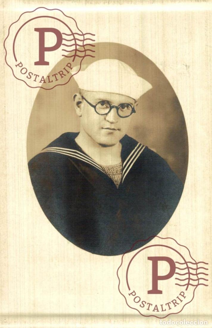 Fotograf&iacute;a antigua: USA. Young Sailor &ndash; Temple Studio, Waukegan, Illinois, c.1940 FOTOGRAFICA MARINERO. BARCO BATEAU SHI