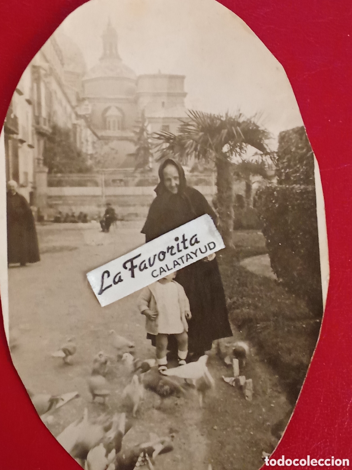 Fotograf&iacute;a antigua: Fotografia TARJETA POSTAL recortada abril de 1927 JARDINES DE LA LONJA, JMJ