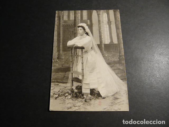 Fotografia antica: RETRATO DE NI&Ntilde;A PRIMERA COMUNION POSTAL FOTOGRAFICA