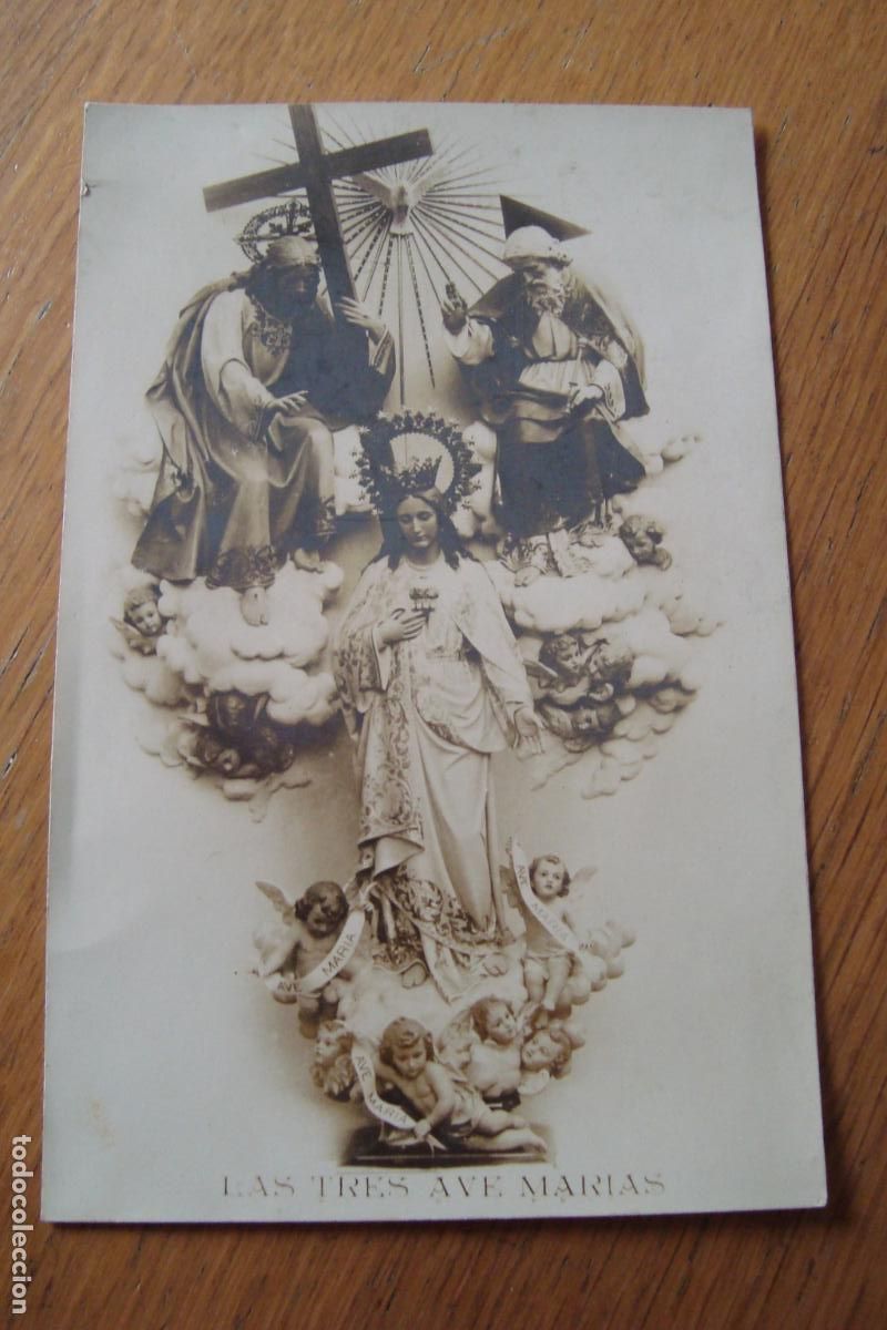 Fotograf&iacute;a antigua: ANTIGUA FOTOGRAFIA RELIOSA LAS TRES AVE MARIAS. A&Ntilde;OS 20.
