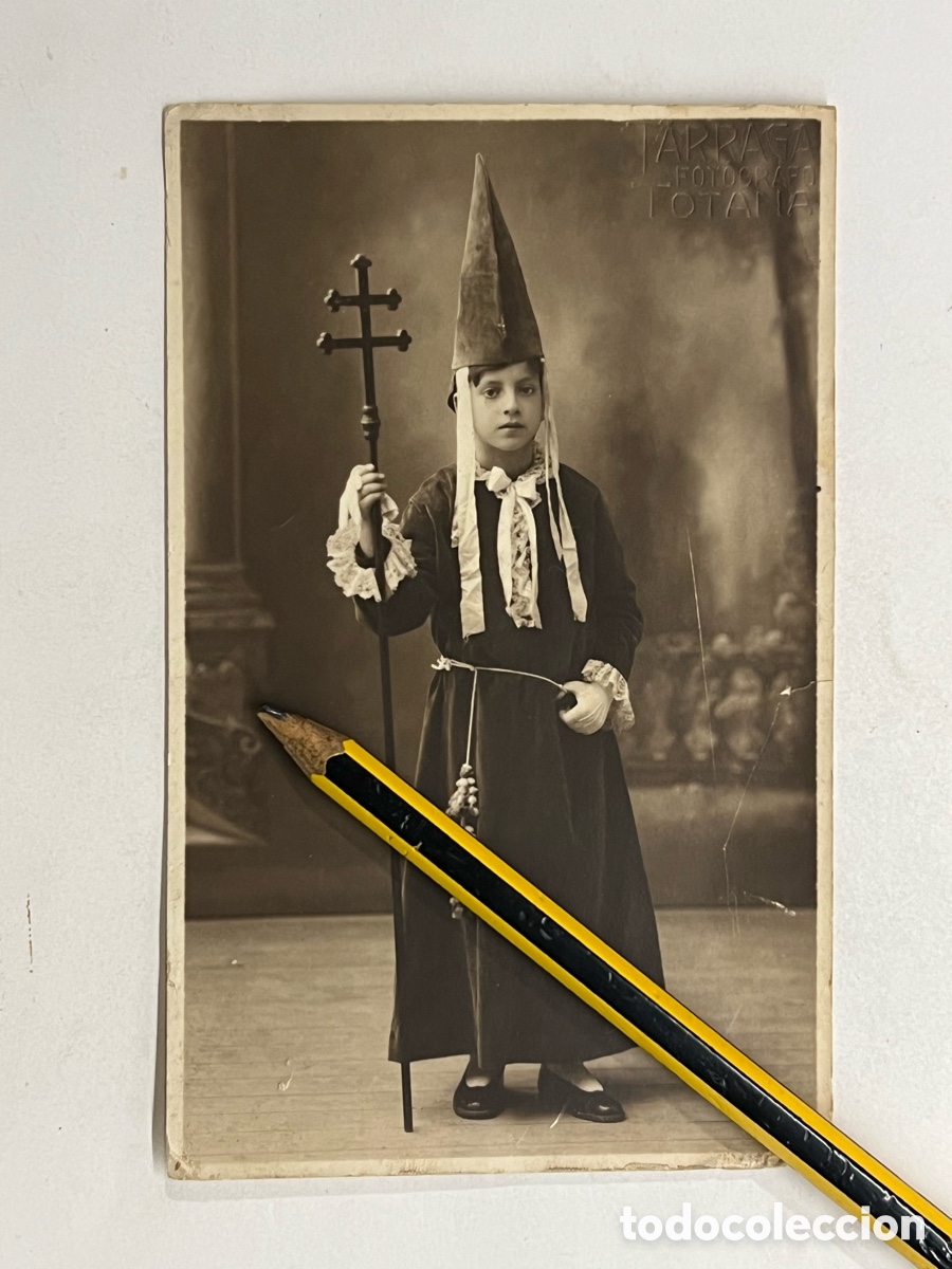 Fotograf&iacute;a antigua: MULA (Murcia) Fotograf&iacute;a NAZARENO.., recuerdo de las Procesiones de Semana Santa (a.1924)