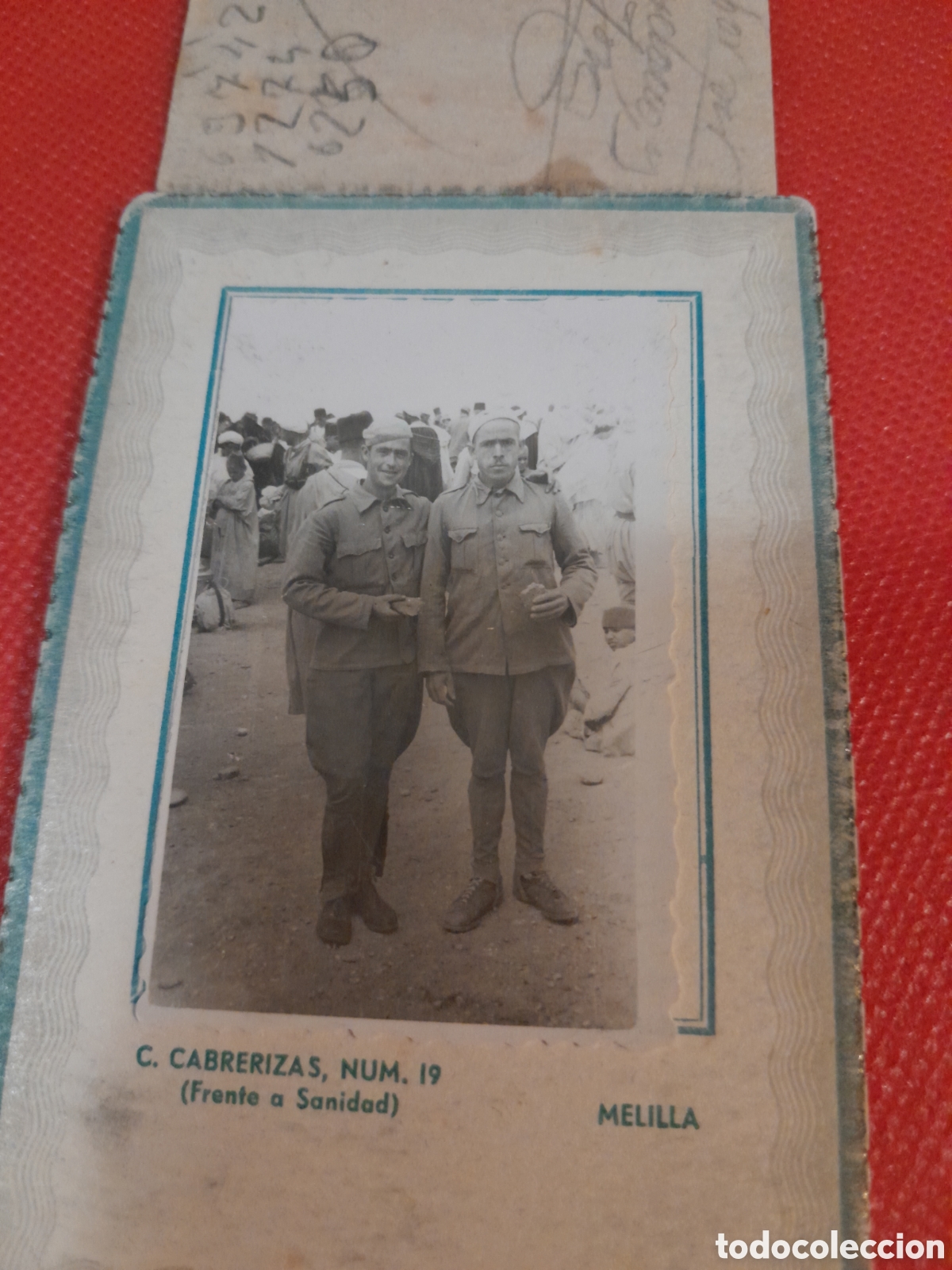 Fotograf&iacute;a antigua: Soldados del ej&eacute;rcito calle cabrerizas n&uacute;mero 19 melilla frente de sanidad