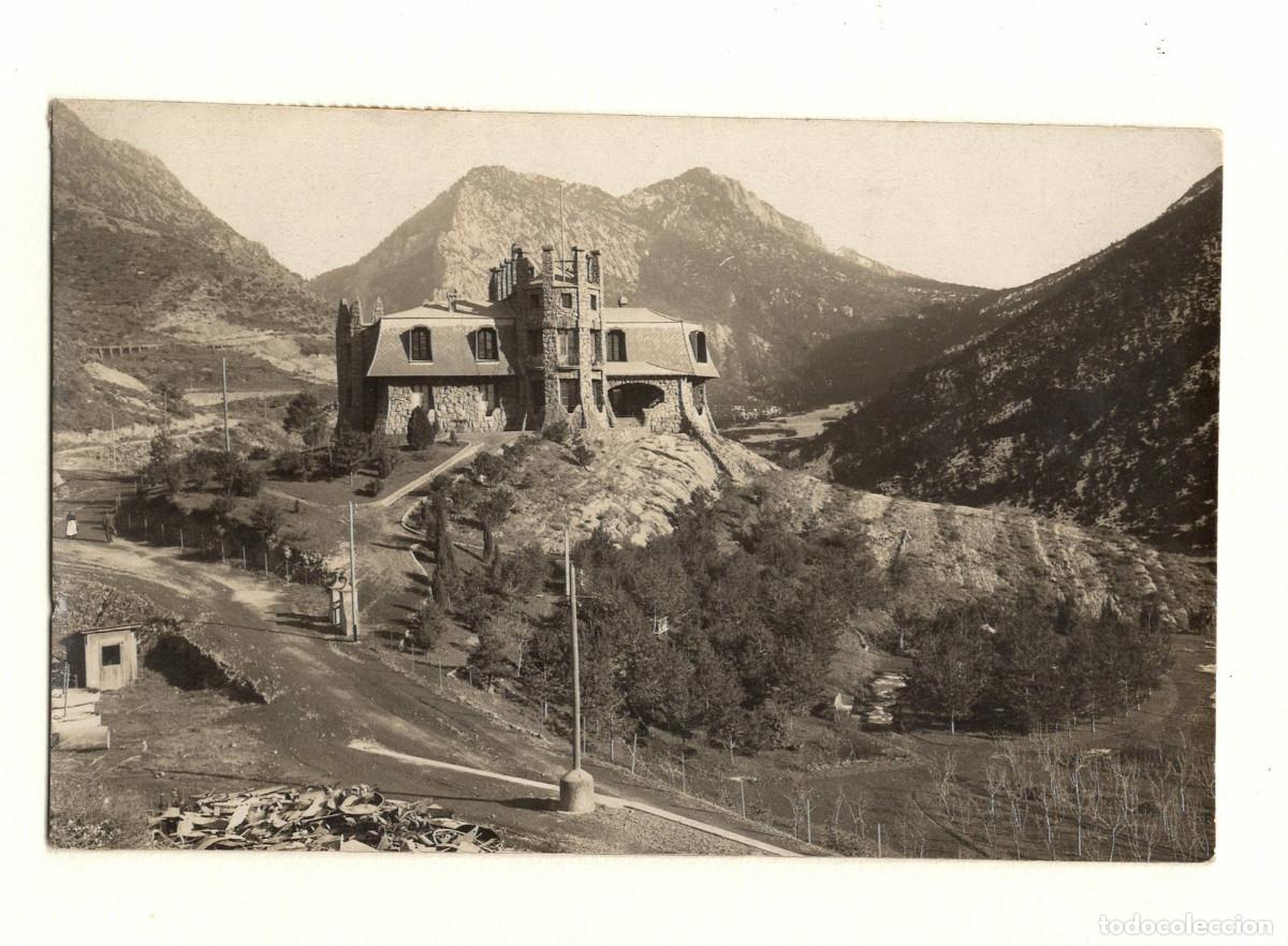 Fotograf&iacute;a antigua: CHALET DEL CONDE G&Uuml;ELL, POSRTAL FOTOGR&Aacute;FICA CIRCULADA. 1918