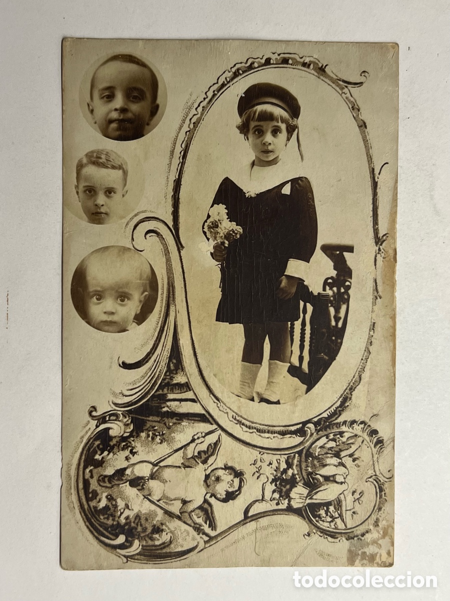 Fotograf&iacute;a antigua: UN QUERUB&Iacute;N muy deseado.. Fotograf&iacute;a de un Ni&ntilde;o desde que naci&oacute;&hellip; Cuatro instant&aacute;neas.. (h.1920?)