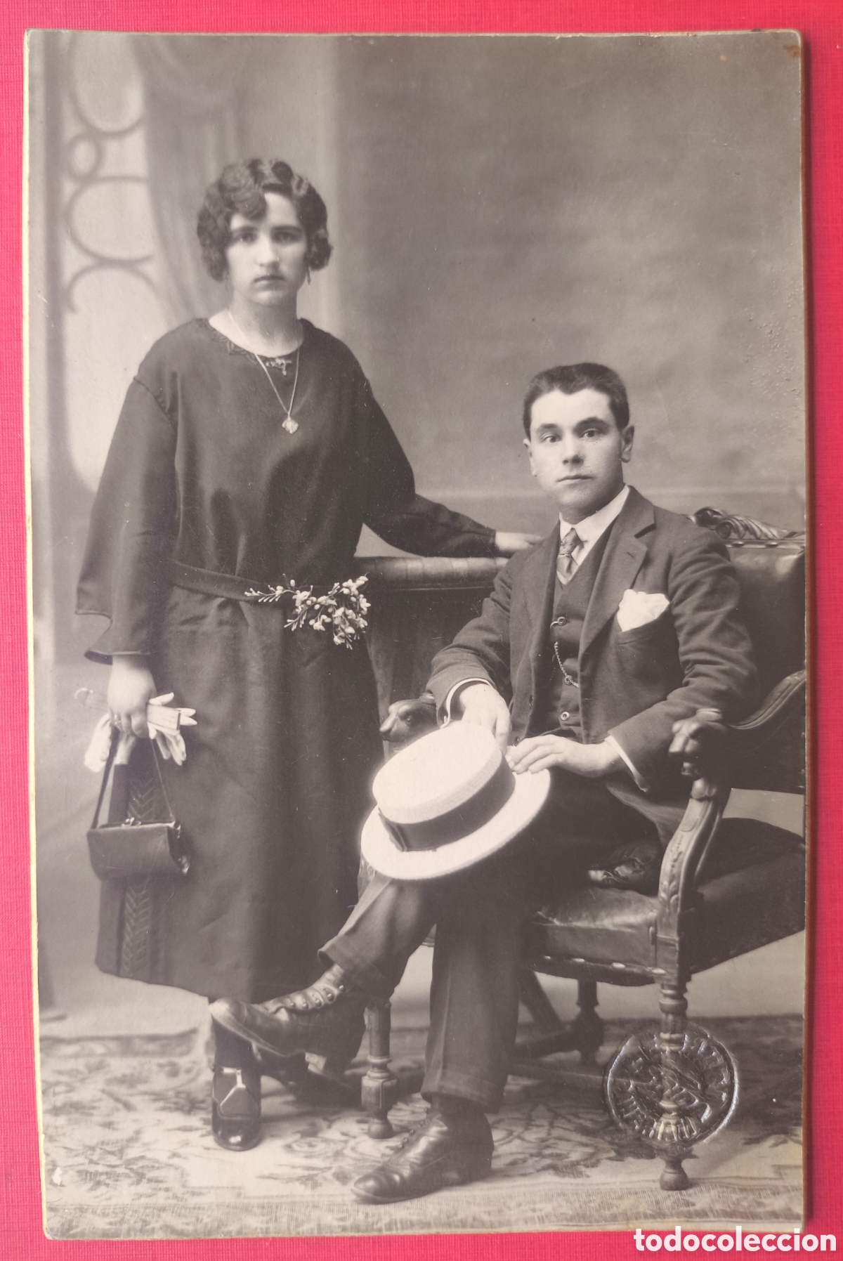 Fotograf&iacute;a antigua: FOTOGRAF&Iacute;A RETRATO DE ESTUDIO MATRIMONIO POSTAL FOTOGR&Aacute;FICA FOT&Oacute;GRAFO E. GAUS&Iacute; LLEIDA C. 1915