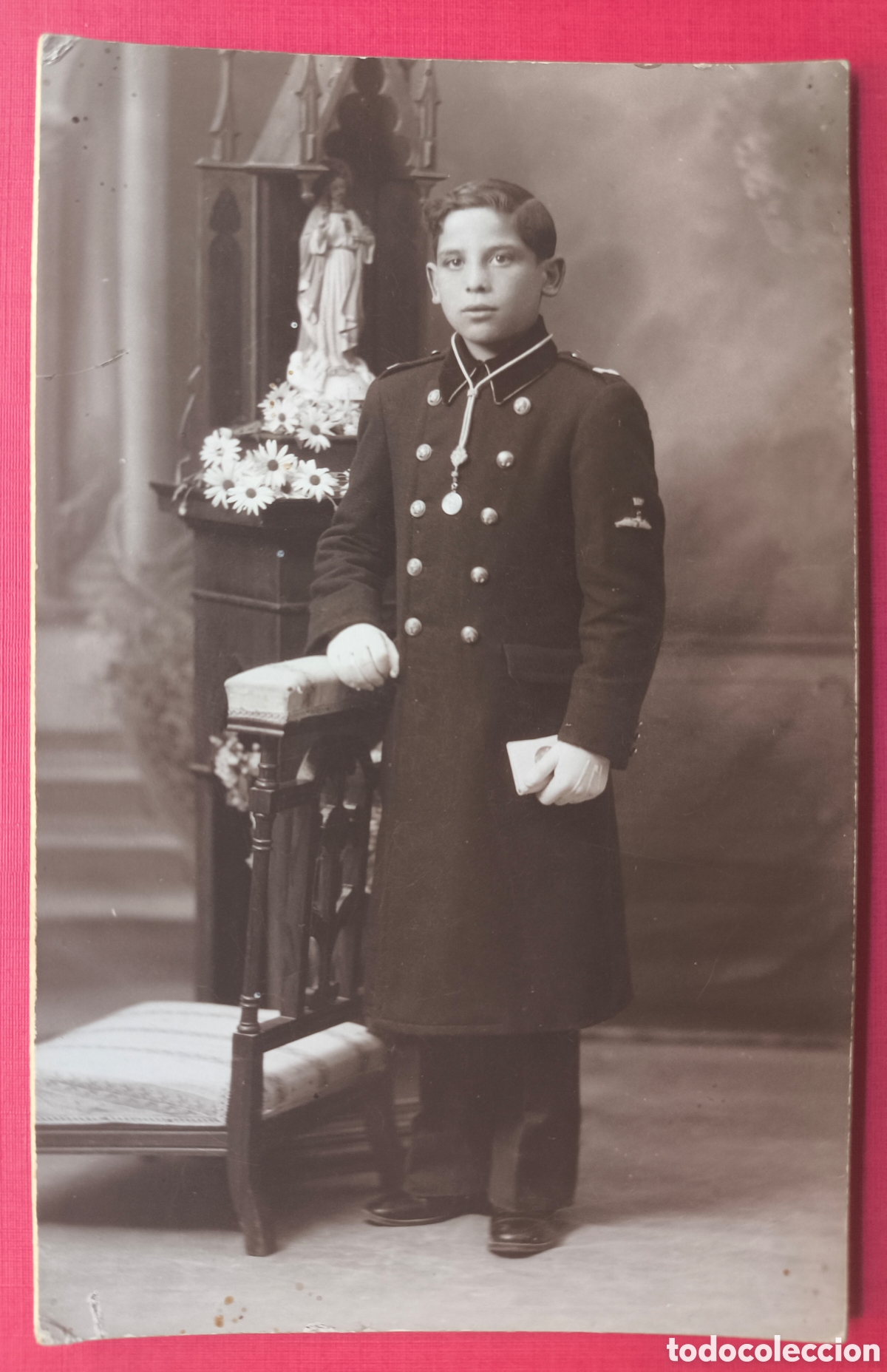Fotograf&iacute;a antigua: FOTOGRAF&Iacute;A RETRATO DE ESTUDIO NI&Ntilde;O COMUNION POSTAL FOTOGR&Aacute;FICA FOT&Oacute;GRAFO E. GARC&Iacute;A MAH&Oacute;N C. 1920