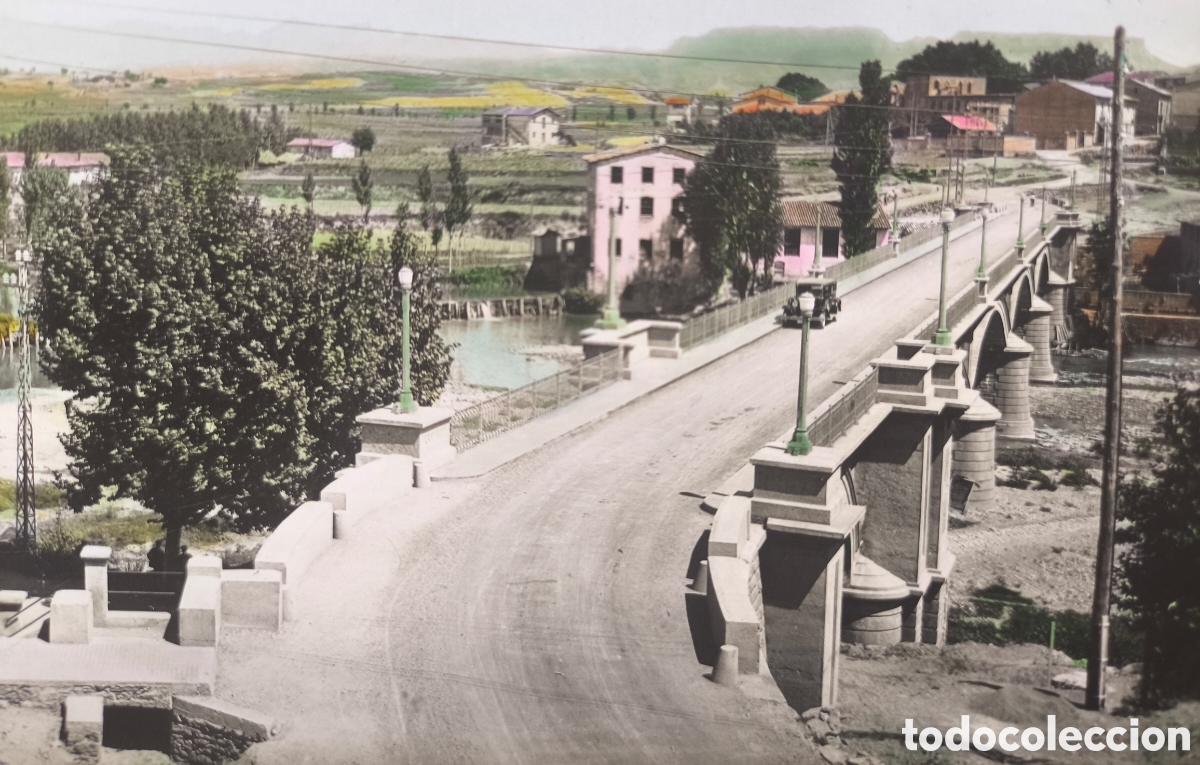 Fotograf&iacute;a antigua: RODA DE TER PONT NOU CTRA. OLOT POSTAL FOTOGR&Aacute;FICA COLOREADA OSONA C. 1955