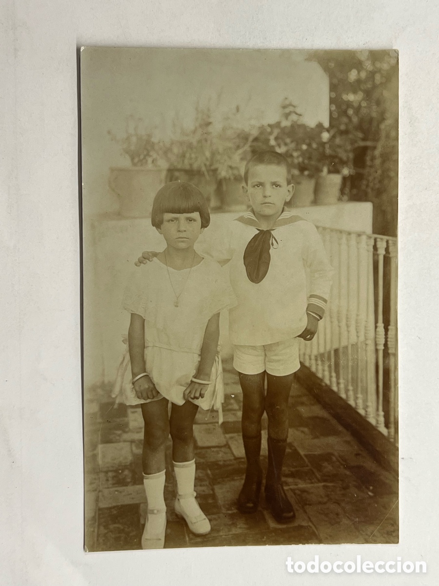 Fotograf&iacute;a antigua: BARCELONA. Fotograf&iacute;a del ni&ntilde;o Guillermo y Mar&iacute;a Gibert y Salussi&hellip; (h.1915?) Med&iacute;das: 14 x 9 cm
