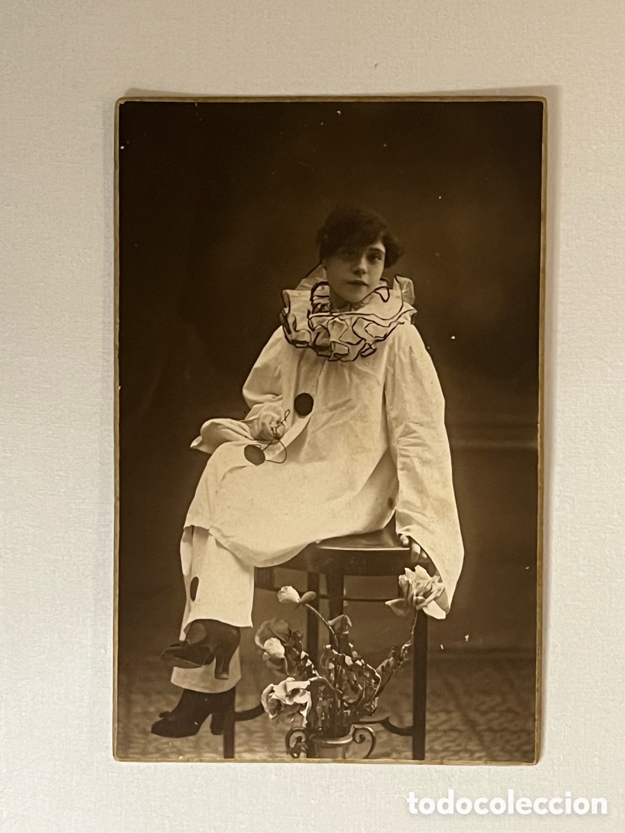 Fotograf&iacute;a antigua: BARCELONA. ARLEQU&Iacute;N O PIERROT.. Rovira. Taller fotogr&aacute;fico.. (h.1930?)