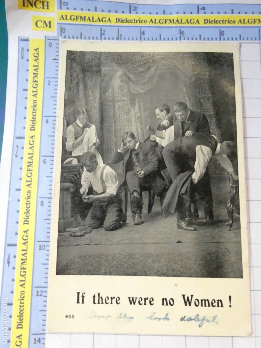Fotograf&iacute;a antigua: FOTO FOTOGRAF&Iacute;A POSTAL. A&Ntilde;O 1905 APROX. ESCOCIA IRLANDA NORTE. HUMOR HOMBRES SIN MUJERES 3754