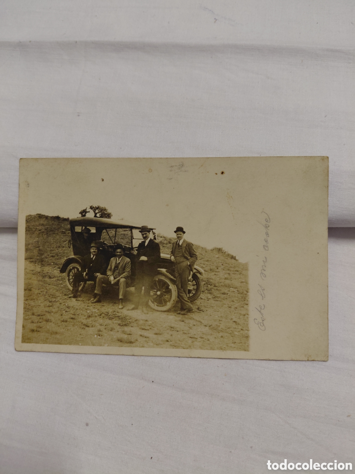 Fotograf&iacute;a antigua: ANTIGUA FOTOGRAFIA CABALLEROS CON COCHE