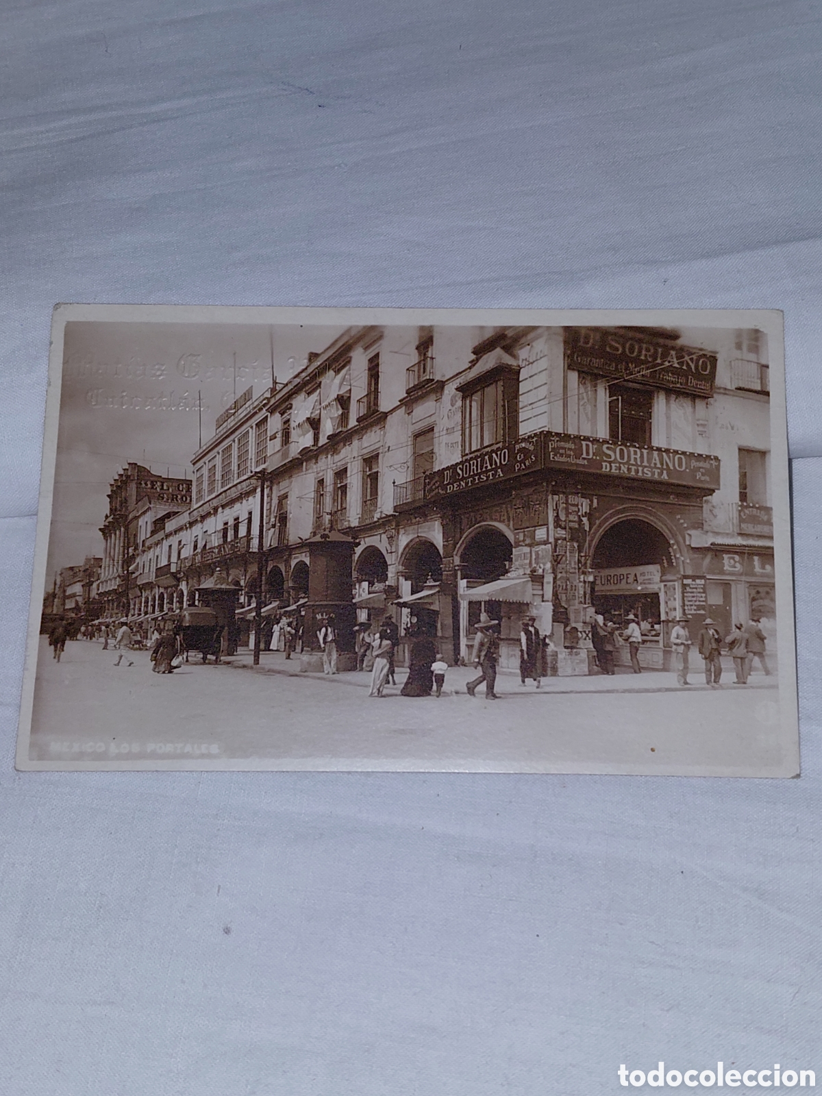 Fotograf&iacute;a antigua: ANTIGUA FOTOGRAFIA MEXICO LOS PORTALES.MATIAS GARCIA VILLA ESCRITA Y FECHADA 1922