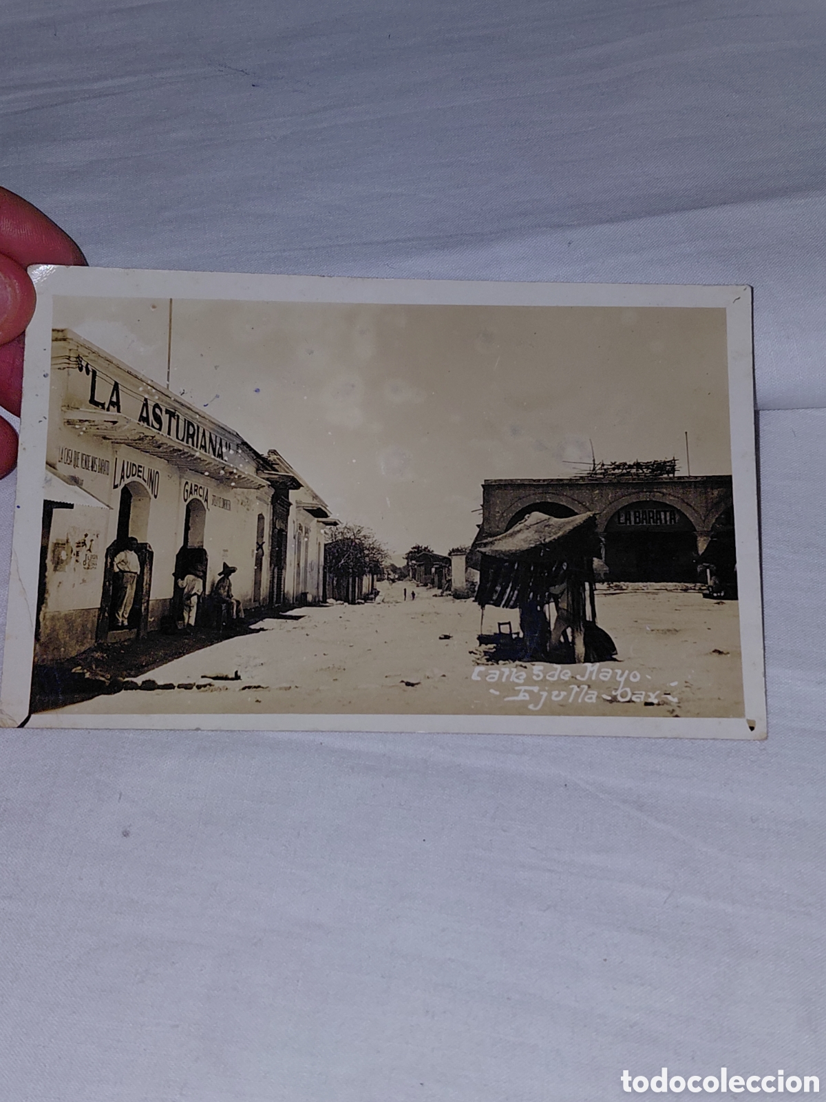 Fotograf&iacute;a antigua: ANTIGUA FOTOGRAFIA LAUDELINO LA ASTURIANA EJUTLA OAXACA MEX.ESCRITA Y FECHADA 1923