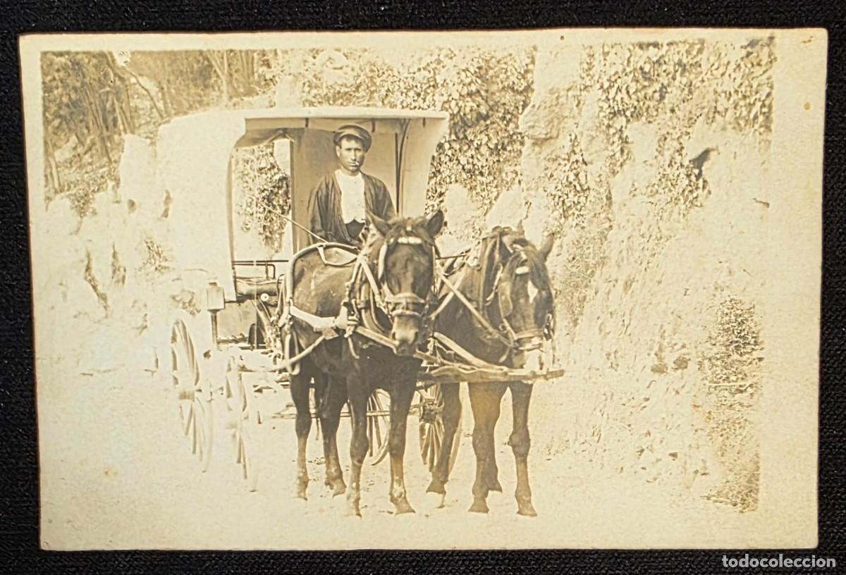 Fotograf&iacute;a antigua: P.1108 Postal Fotogr&aacute;fica Antigua de Carro de Caballos &ndash; Carruaje Rural con Cochero