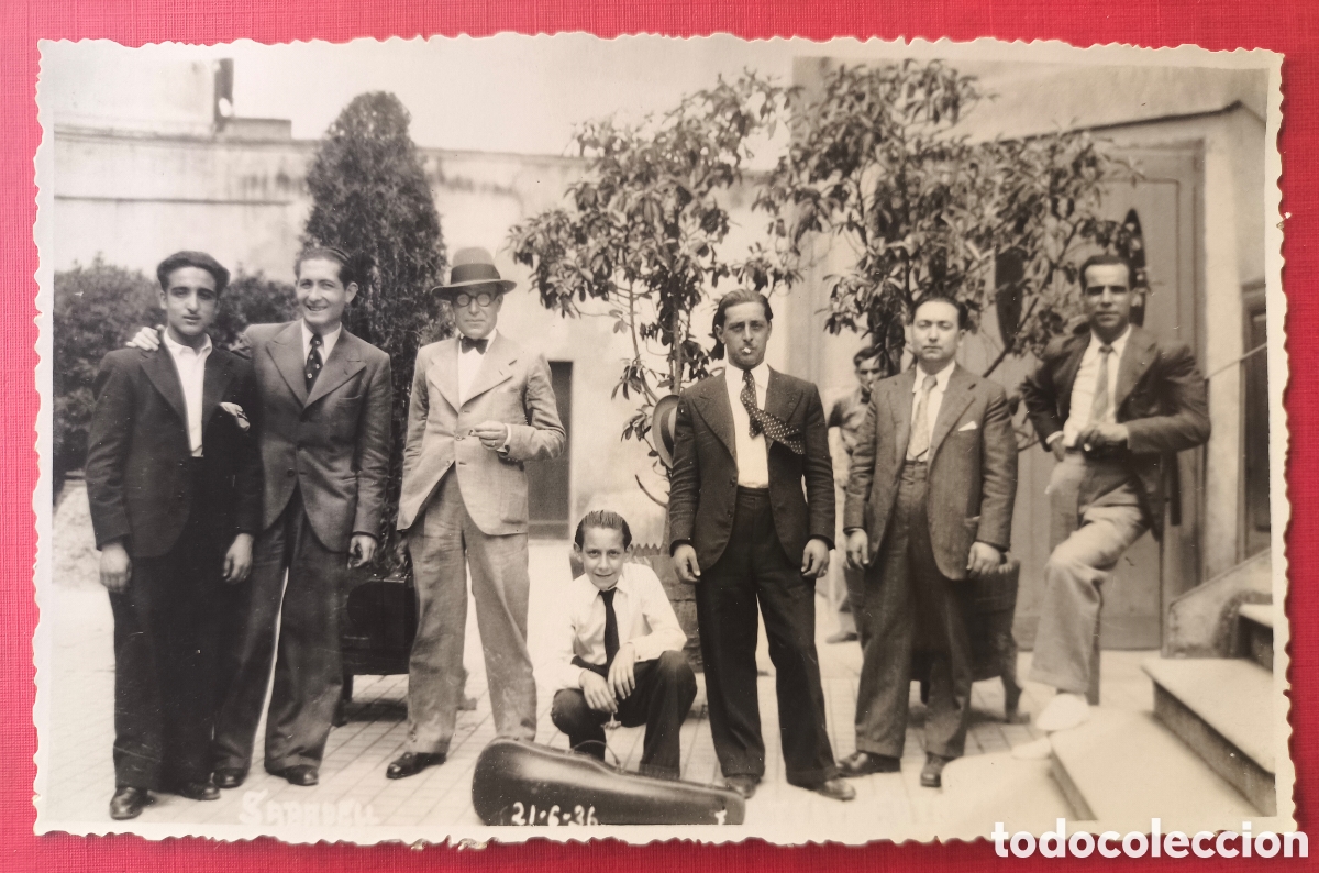 Fotograf&iacute;a antigua: FOTOGRAF&Iacute;A RETRATO GRUPAL AMIGOS M&Uacute;SICOS ? POSTAL FOTOGR&Aacute;FICA 1936