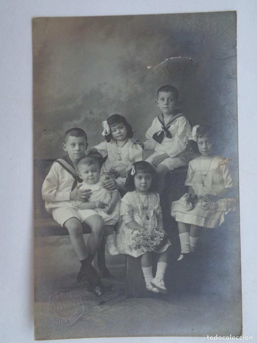 Fotograf&iacute;a antigua: PRECIOSA FOTO DE ESTUDIO DE NI&Ntilde;OS , HERMANOS. MARINERITOS, PRINCIPIOS DE SIGLO. DE MARIN&Eacute;, BARCELONA
