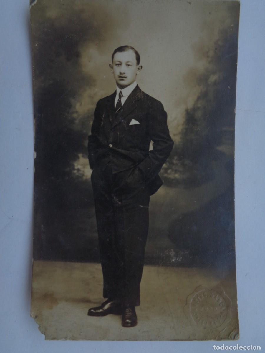 Alte Fotografie: BONITA FOTO DE ESTUDIO DE JOVEN ELEGANTE, PRINCIPIOS SIGLO. DE GARRIDO GARCIA , LLANES