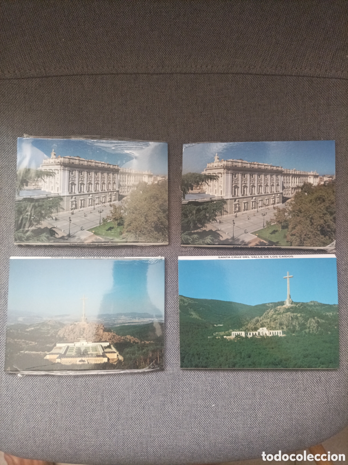 Fotograf&iacute;a antigua: Lote postales en acorde&oacute;n Valle de los ca&iacute;dos y Palacio Real de Madrid