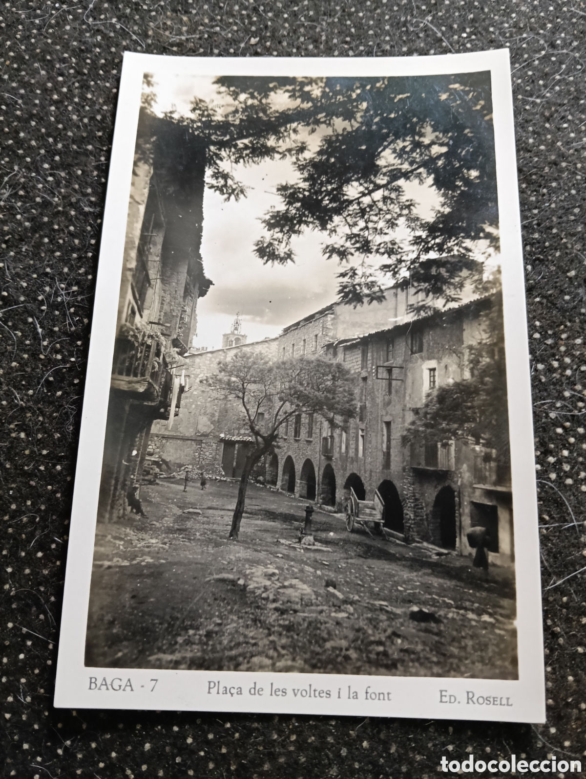 Fotograf&iacute;a antigua: Postal a&ntilde;os 30 de Baga n&deg; 7 Pla&ccedil;a de les Voltes i la font, ed. Rosell, Barcelona
