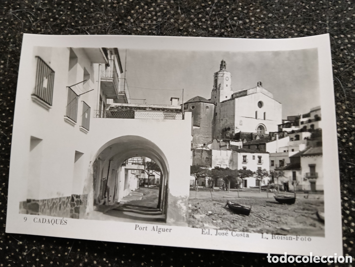 Fotograf&iacute;a antigua: Postal fotograf&iacute;ca de Cadaqu&eacute;s Port Alguer Costa Brava ed. Jos&eacute; Costa Roisin n&deg; 9