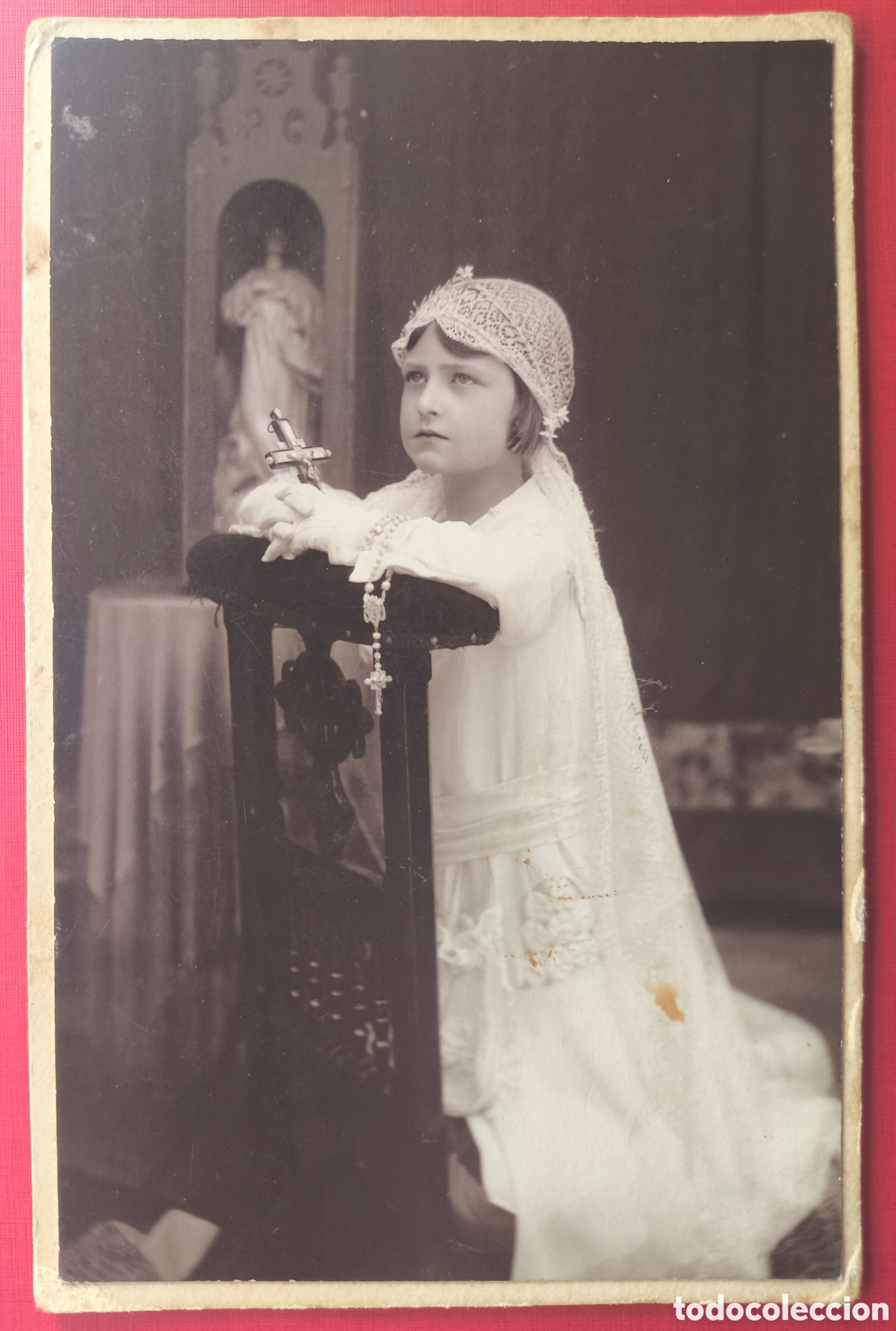 Fotograf&iacute;a antigua: FOTOGRAF&Iacute;A RETRATO DE ESTUDIO NI&Ntilde;A COMUNI&Oacute;N FOT&Oacute;GRAFO BARRERA M&Eacute;RIDA EXTREMADURA C. 1915