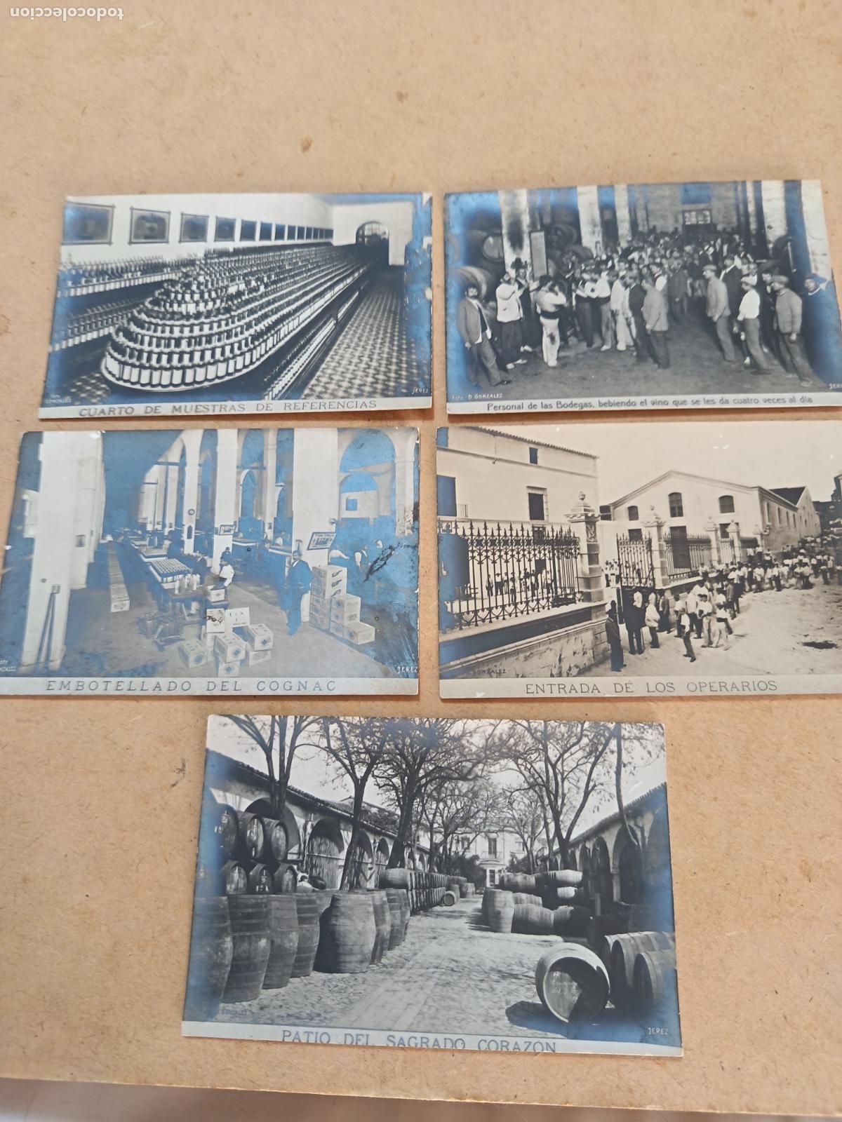 Fotograf&iacute;a antigua: LOTE DE 5 FOTOS ANTIGUAS TIPO POSTAL. JEREZ. CADIZ. FOTO D. GONZALEZ