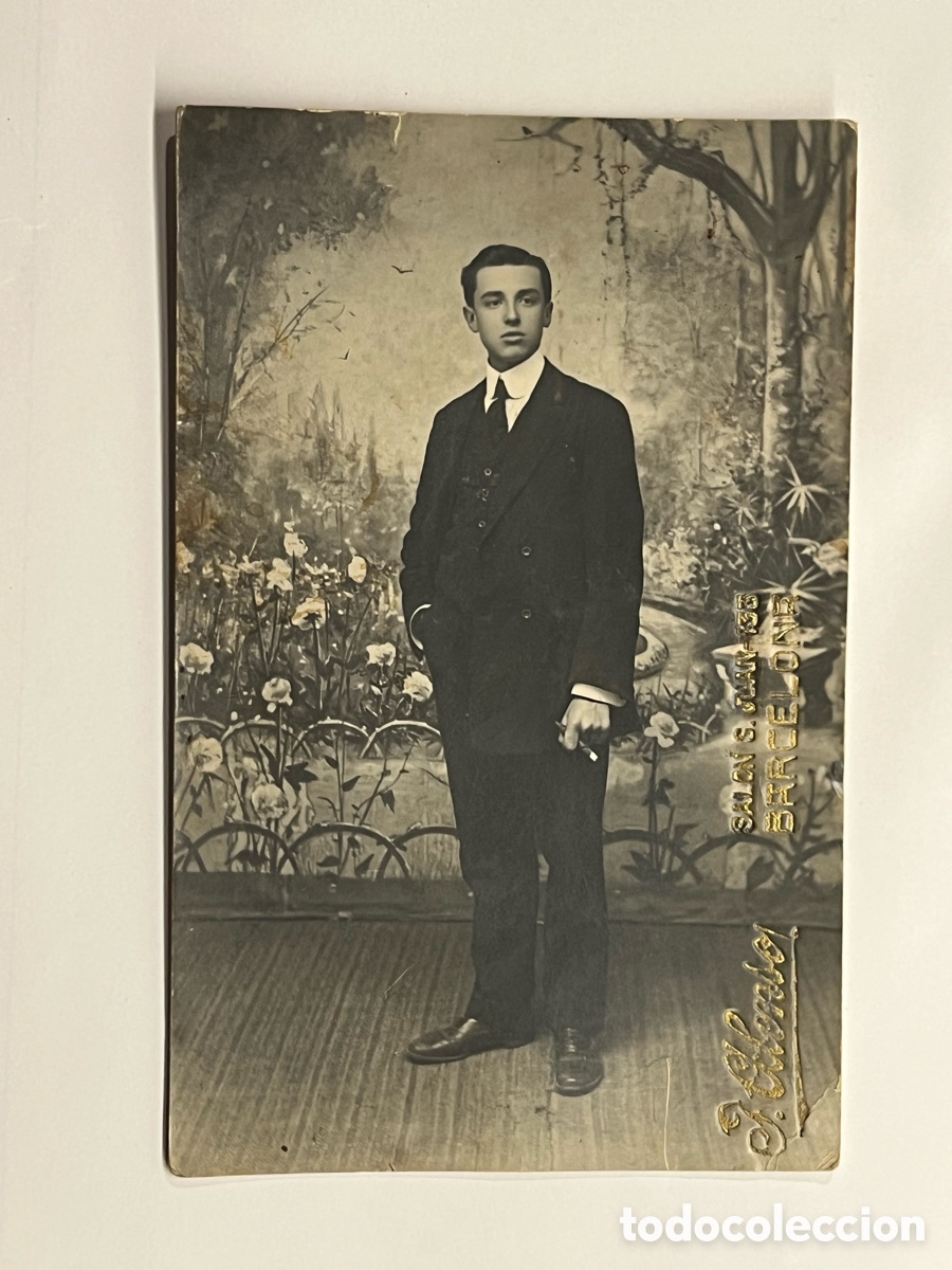 Fotograf&iacute;a antigua: RIPOLL (Girona) El Jove Climent Noguera.. Retrato de estudio Jos&eacute; Alonso, Barcelona (h.1910?)