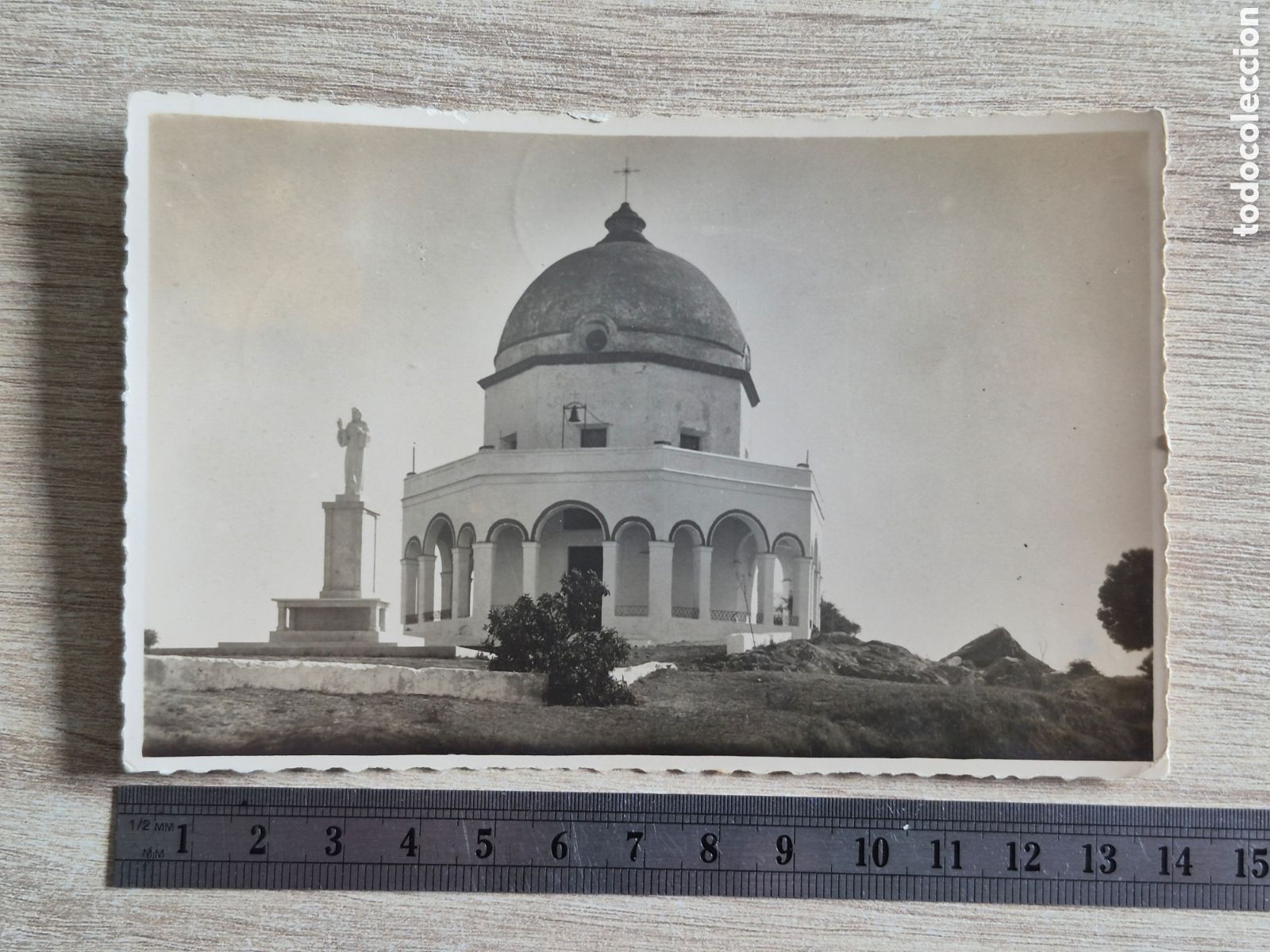 Fotograf&iacute;a antigua: Fotograf&iacute;a Postal Ermita de Santa Ana - CHICLANA - C&aacute;diz - A&ntilde;os 40 - 50 - 13,8 x 9 cm. - Excelente .